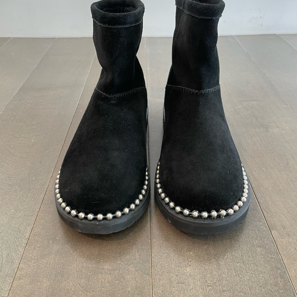 ALEXANDER WANG Black Ankle Boots with Silver Studs sz 8